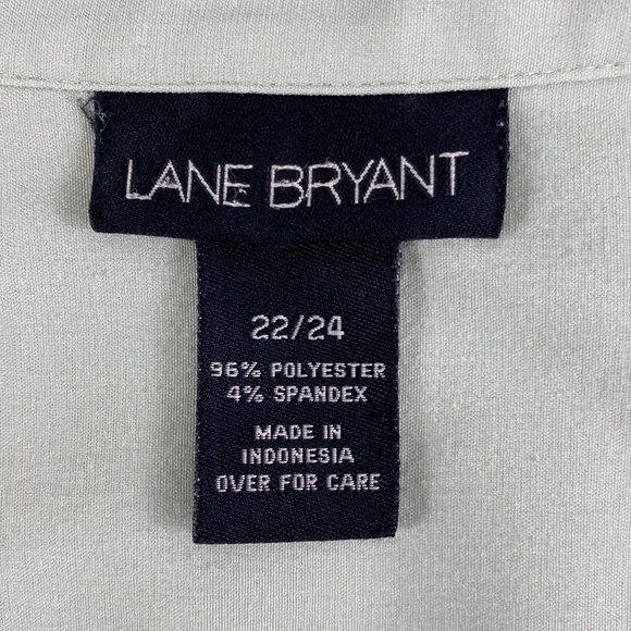 Lane Bryant Khaki Sage Green Basic Button Down Blouse - Picture 11 of 12